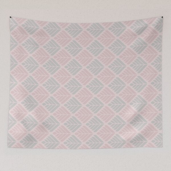 Item preview, Soft Pink Light Gray Petal Leaves Diagonal Geometric Art Deco Nouveau Timeless Pattern designed and sold by PenguinForests.