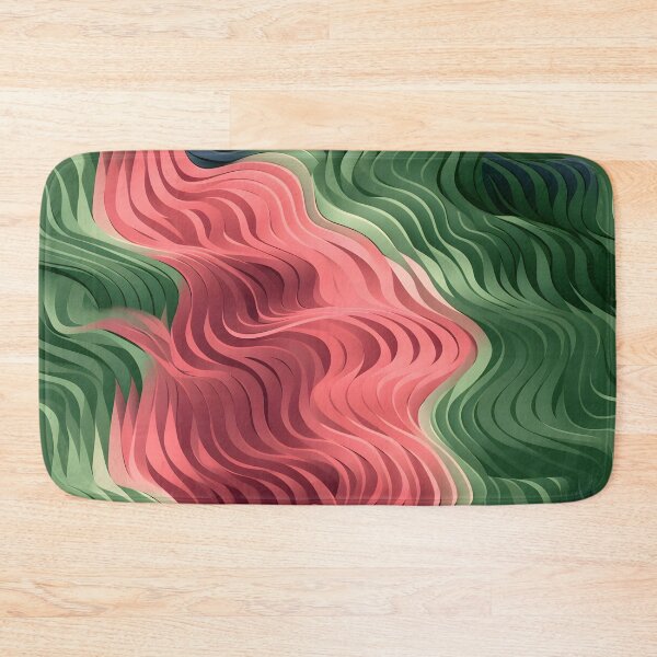 Item preview, Rippling Green and Coral Contours designed and sold by VectorPlace.