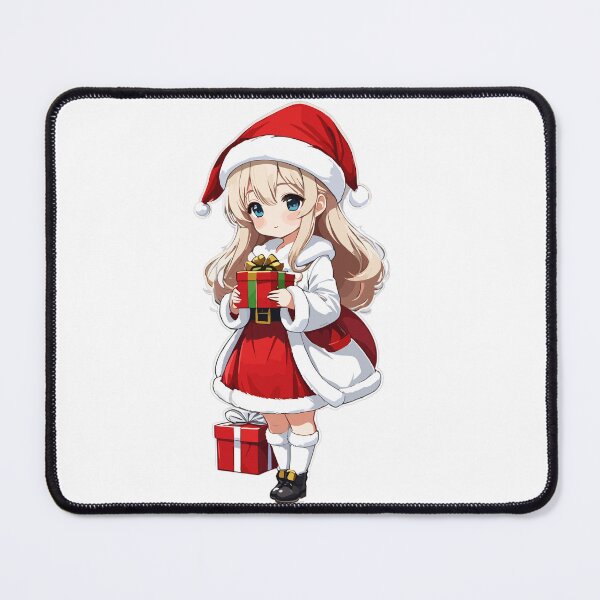 Item preview, Anime Girl Dazzles in Enchanting Christmas Costume Amidst Gifts! designed and sold by InkInspiratons.