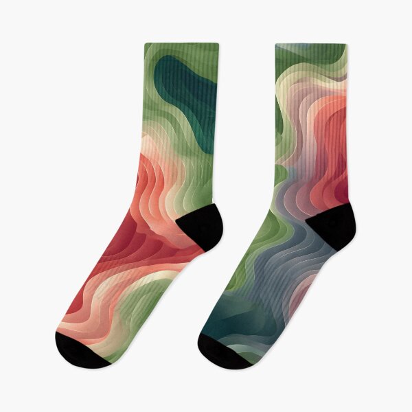 Item preview, Sweeping Red-Green Gradient Waves designed and sold by VectorPlace.