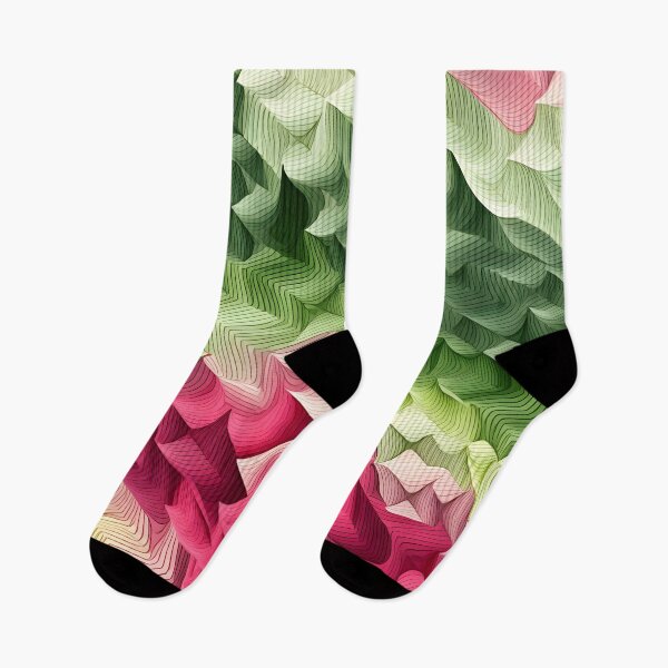 Item preview, Pink Peaks Amidst Green Folds designed and sold by VectorPlace.