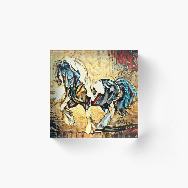 Gypsy Vanner Horse Illustration Acrylic Block
