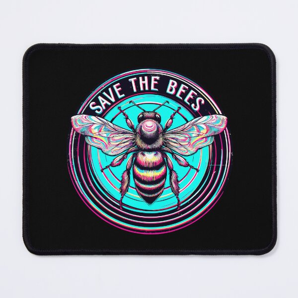 Item preview, Psychedelic Save the bees logo designed and sold by TomFrontierArt.