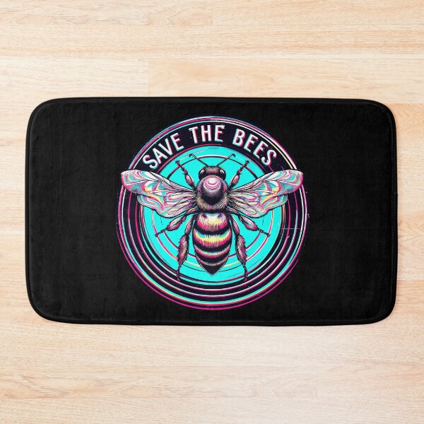 Item preview, Psychedelic Save the bees logo designed and sold by TomFrontierArt.