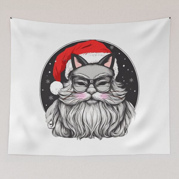 Item preview, Santa Claus with cat ears and cat whiskers, Christmas festival designed and sold by K-Kwan.