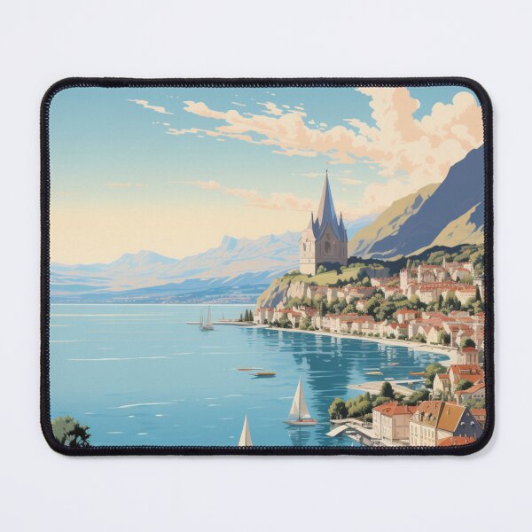 Item preview, A Pop Art Travel Print of Vevey - Switzerland designed and sold by StudioRedKoala.