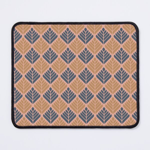 Item preview, Burnt Orange Navy Blue Leaf-like Diamond Symmetrical Tile Trendy Mid-Century Modern Echo Pattern designed and sold by PenguinForests.