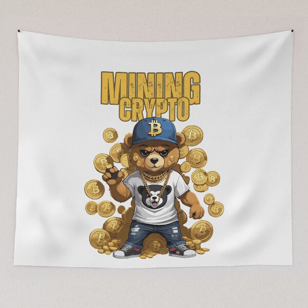 Item preview, bear cryptocurrency mining designed and sold by YolaShopOnline.