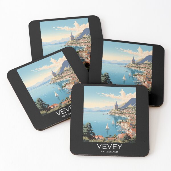 Item preview, A Pop Art Travel Print of Vevey - Switzerland  designed and sold by StudioRedKoala.