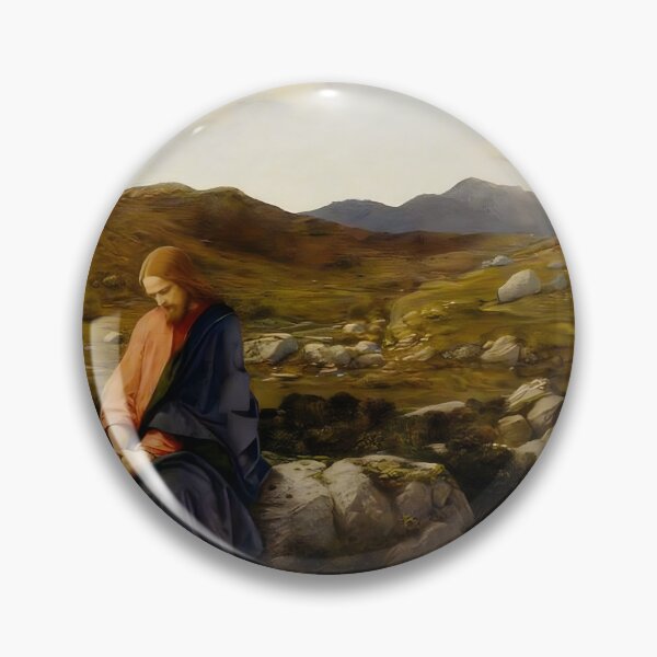 Item preview, Jesus in the wilderness:Religious Art - Painting of Christ in the wilderness designed and sold by Obinne.