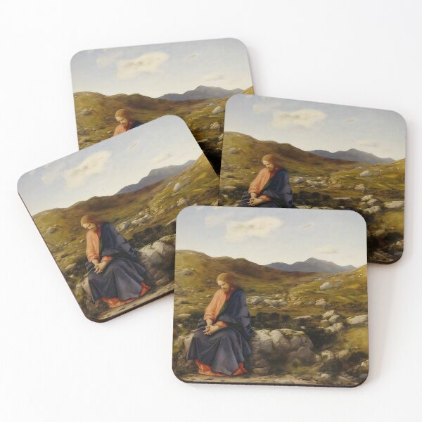 Item preview, Jesus in the wilderness:Religious Art - Painting of Christ in the wilderness designed and sold by Obinne.