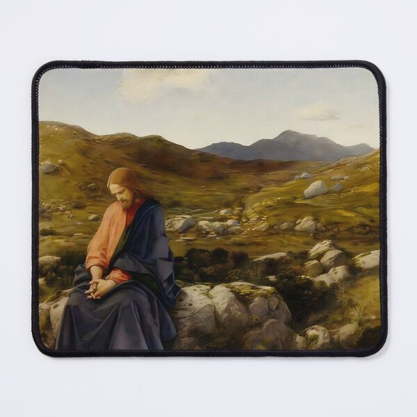 Item preview, Jesus in the wilderness:Religious Art - Painting of Christ in the wilderness designed and sold by Obinne.