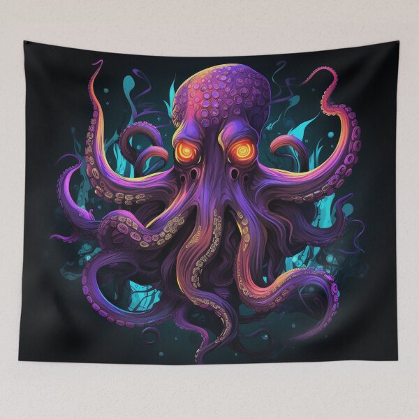 Item preview, Purple Octopus Pop Neon Art designed and sold by AstroRisq.