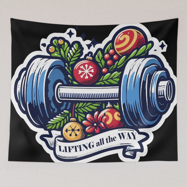 Item preview, Jingle Gains: 'Lifting All the Way' Christmas Dumbbell designed and sold by Suuriel.