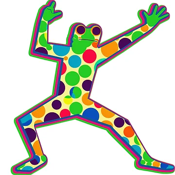 Artwork thumbnail, Colorful Frog Dancing by MagicColorPrint