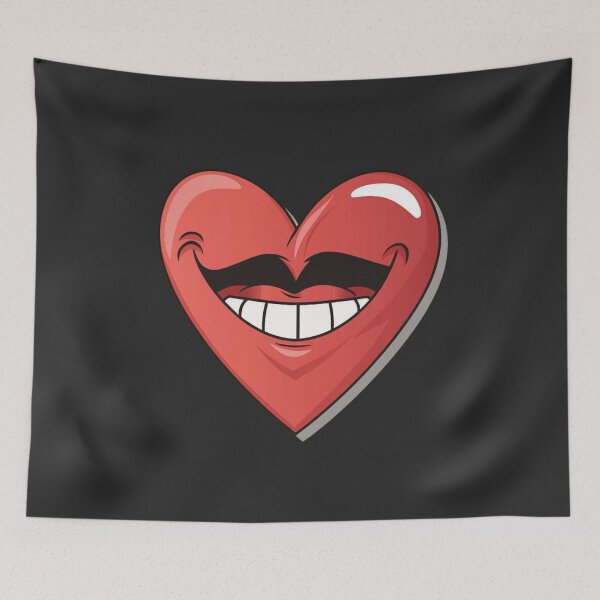 Item preview, Smiling heart with mustache designed and sold by Studio-DesignWw.
