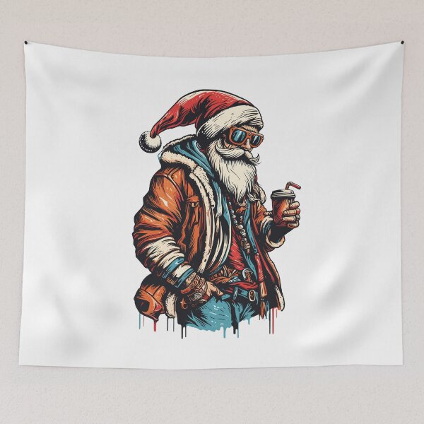 Item preview, Trendy Santa Claus drink coffee  designed and sold by TomFrontierArt.