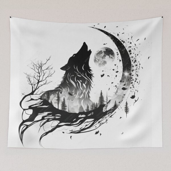 Item preview, Wolf and Moon 1 designed and sold by AstroRisq.