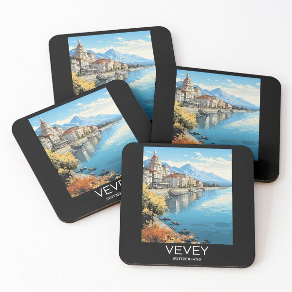 Item preview, A Pop Art Travel Print of Vevey - Switzerland  designed and sold by StudioRedKoala.