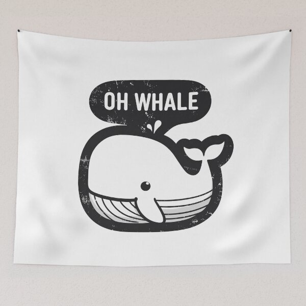 Item preview, Oh whale funny vintage saying pun oh well designed and sold by TomFrontierArt.