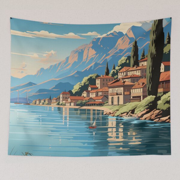 Item preview, A Pop Art Travel Print of Vevey - Switzerland  designed and sold by StudioRedKoala.