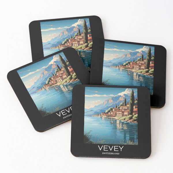 Item preview, A Pop Art Travel Print of Vevey - Switzerland  designed and sold by StudioRedKoala.