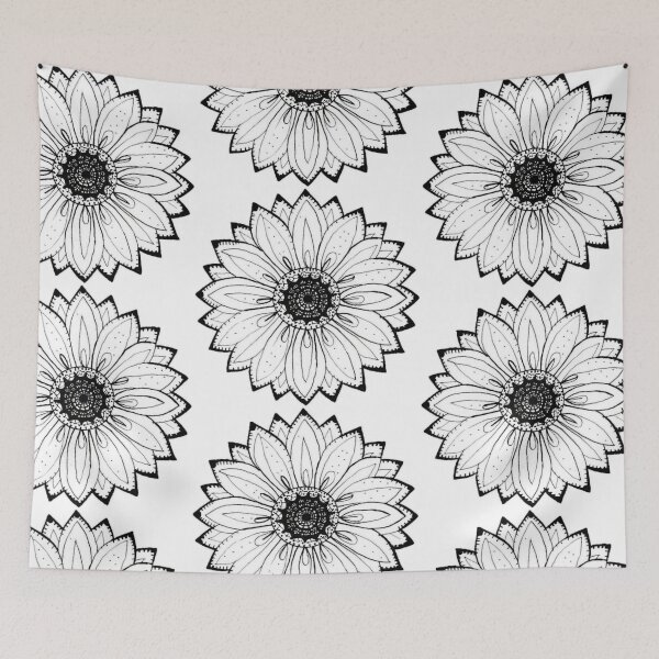 Item preview, flower picture logo graphics painting white black designed and sold by gulka8.