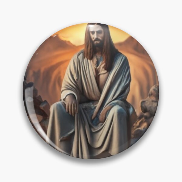 Item preview, Jesus in the wilderness:Religious Art - Painting of Christ in the wilderness designed and sold by Obinne.