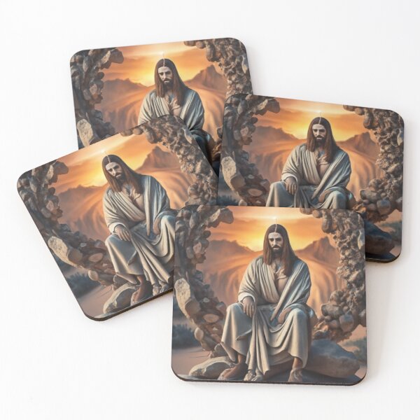 Item preview, Jesus in the wilderness:Religious Art - Painting of Christ in the wilderness designed and sold by Obinne.