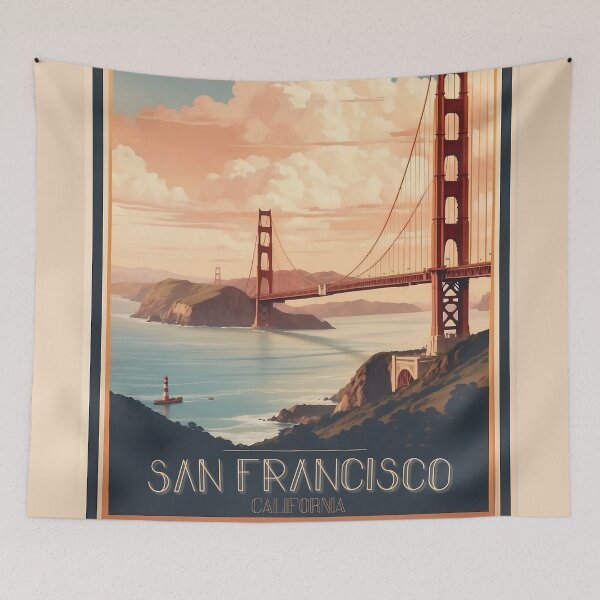 Item preview, San Francisco Serenity: Vintage Travel Poster designed and sold by Ceemko's Vintage Corner.