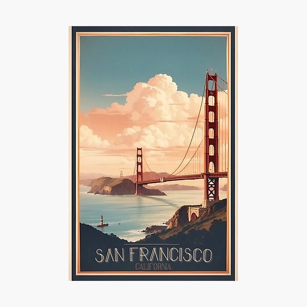 Item preview, San Francisco Serenity: Vintage Travel Poster designed and sold by Ceemko's Vintage Corner.