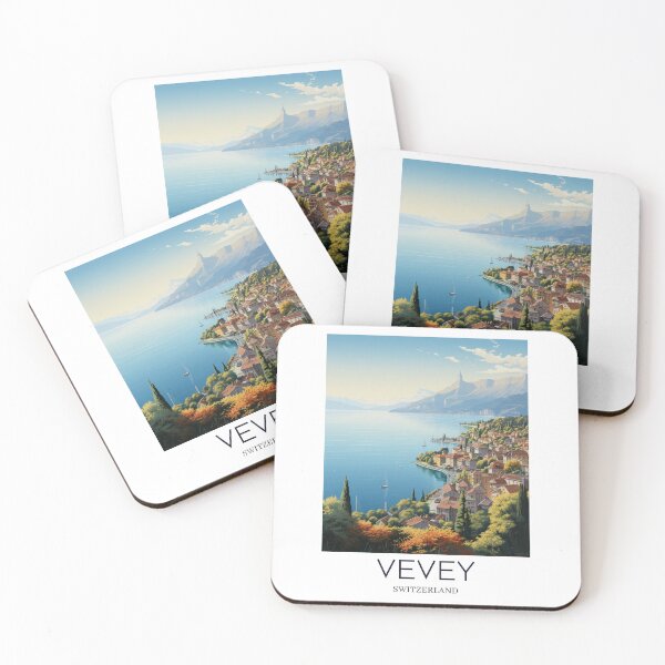 Item preview, A Pop Art Travel Print of Vevey - Switzerland  designed and sold by StudioRedKoala.
