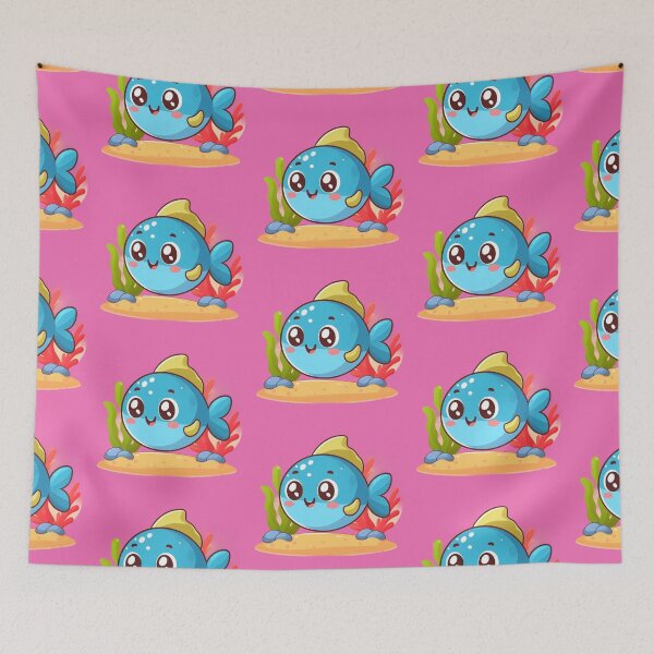 Item preview, Adorable Little Blue Fish designed and sold by DigiDreamyArt.
