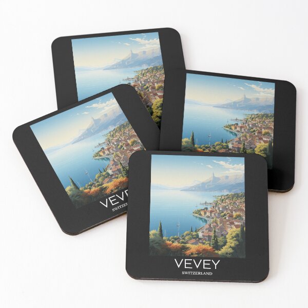 Item preview, A Pop Art Travel Print of Vevey - Switzerland  designed and sold by StudioRedKoala.