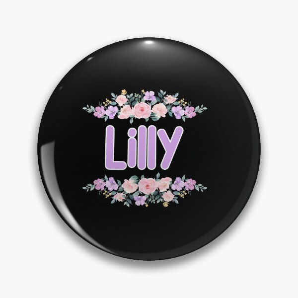 Artikelvorschau, Lila Blumen-Lilly-Namensschild (Schwarz) entworfen und verkauft von NormadWorld.