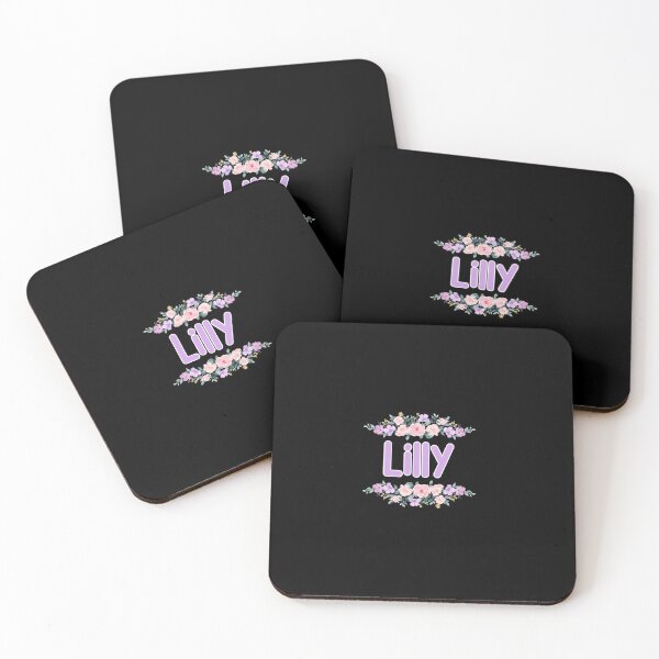 Item preview, Purple Flower Lilly Name Label (Black) designed and sold by NormadWorld.