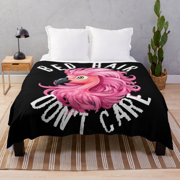 Item preview, Bed Hair Don't Care - Pink Flamingo (White Lettering) designed and sold by VelvetRoom.