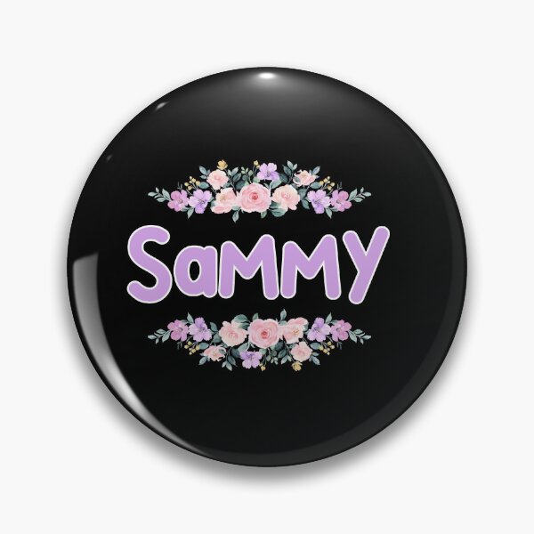 Item preview, Purple Flower Sammy Name Label (Black) designed and sold by NormadWorld.
