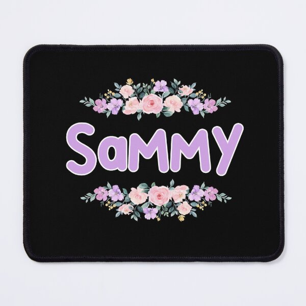 Item preview, Purple Flower Sammy Name Label (Black) designed and sold by NormadWorld.
