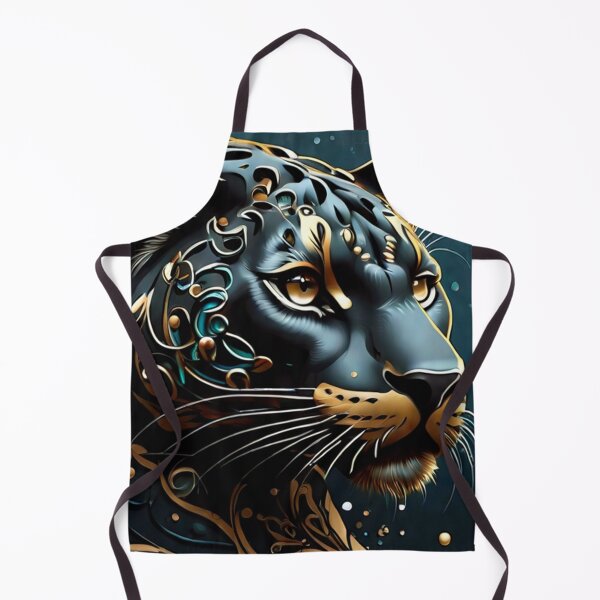 Item preview, Christmas sleek panther with swirling snowflakes designed and sold by Wolf Atelier.