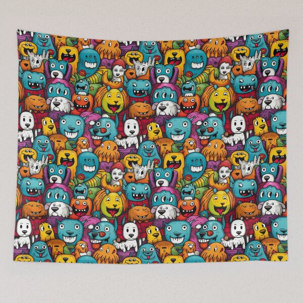 Item preview, Colorful Cartoon Dog Monsters designed and sold by HisoTorDesign.