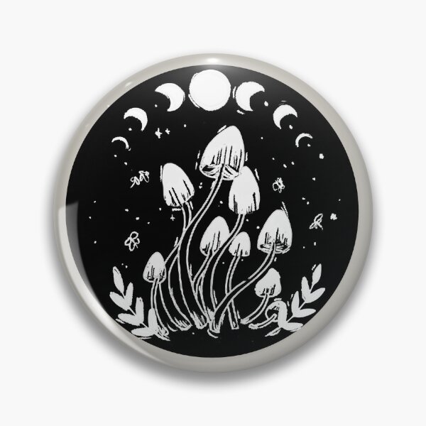 Item preview, Tall thin mushroom family at night with moon phase and plants designed and sold by · GAMING SOUL ·.