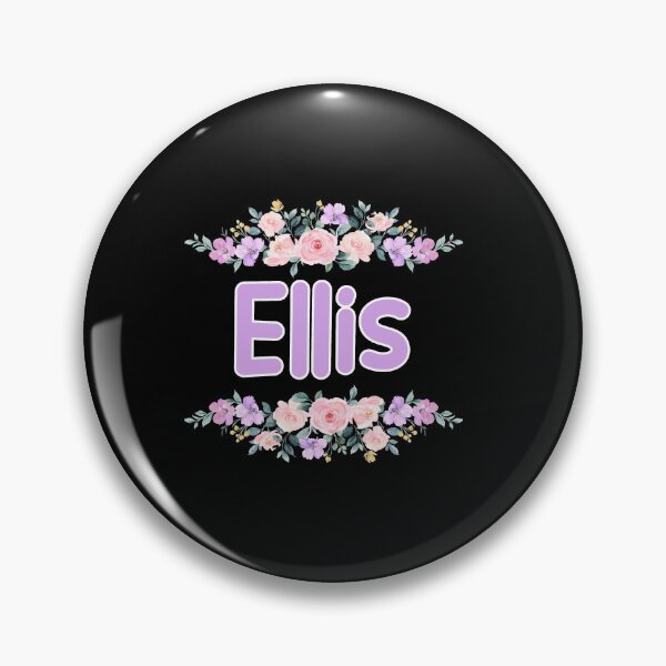 Item preview, Purple Flower Ellis Name Label (Black) designed and sold by NormadWorld.