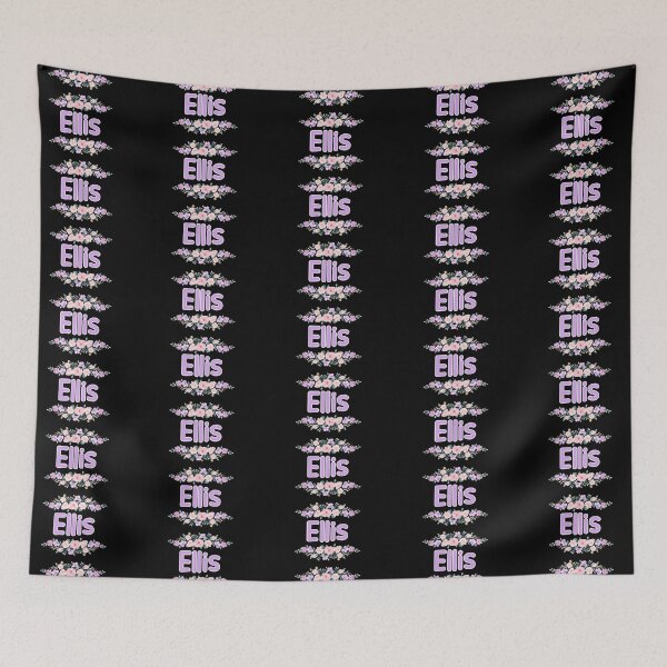 Item preview, Purple Flower Ellis Name Label (Black) designed and sold by NormadWorld.