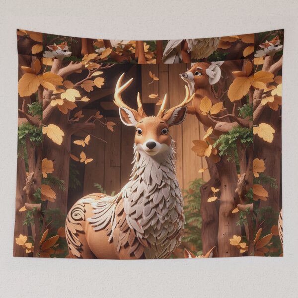 Item preview, Illustrated deer in autumn designed and sold by paulrommer.