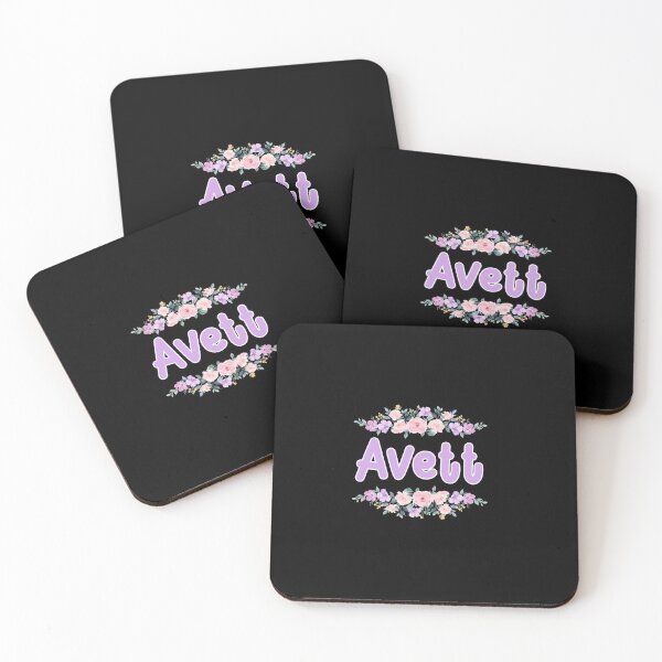 Item preview, Purple Flower Avett Name Label (Black) designed and sold by NormadWorld.