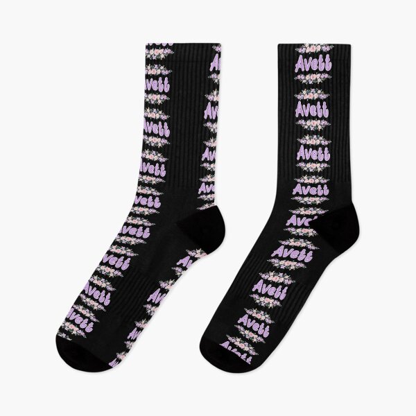 Item preview, Purple Flower Avett Name Label (Black) designed and sold by NormadWorld.