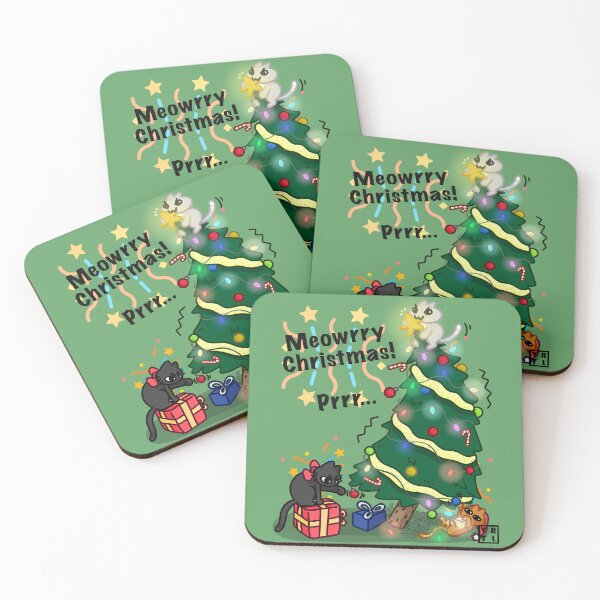 Item preview, Meowrry Christmas! Christmas cats on the tree designed and sold by VictorTael.