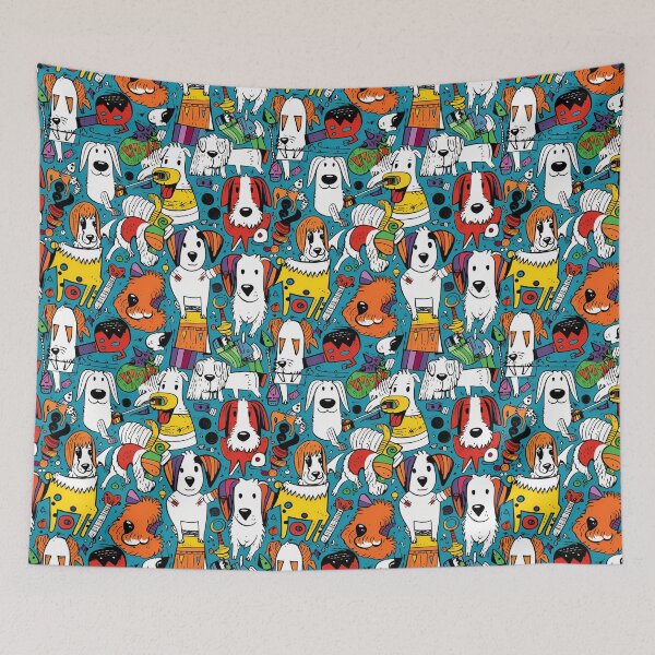 Item preview, Dogs and Toys Seamless Pattern designed and sold by HisoTorDesign.