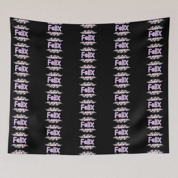 Item preview, Purple Flower Felix Name Label (Black) designed and sold by NormadWorld.
